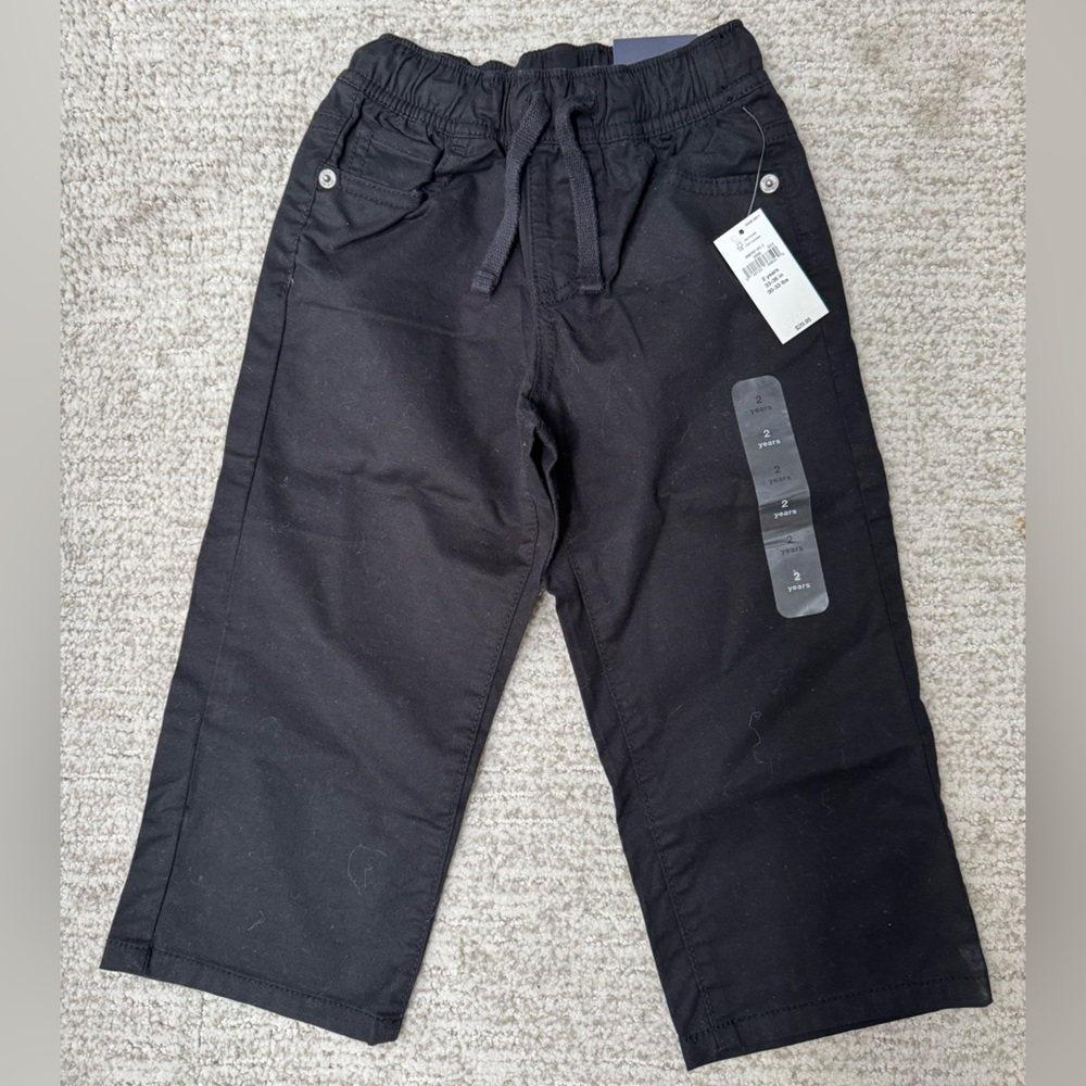 Baby Gap toddler black drawstring pants, size 2